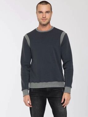 Sol Angeles Two-Tone Crewneck Sweatshirt - Charcoal & Heather Gray